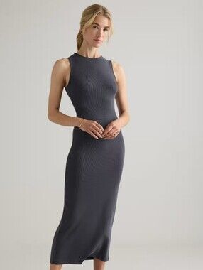 Quince Tencel Rib Knit Tank Midi Dress